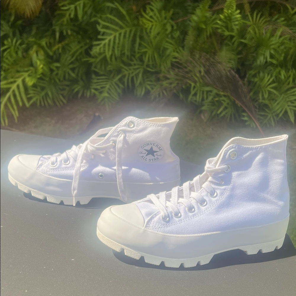 Converse All Star White Platform Sneakers